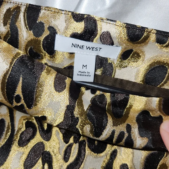 Nine West Set | Women's Leopard Print Blazer | Leopard Print Mini Skirt | Size M - Picture 4 of 5